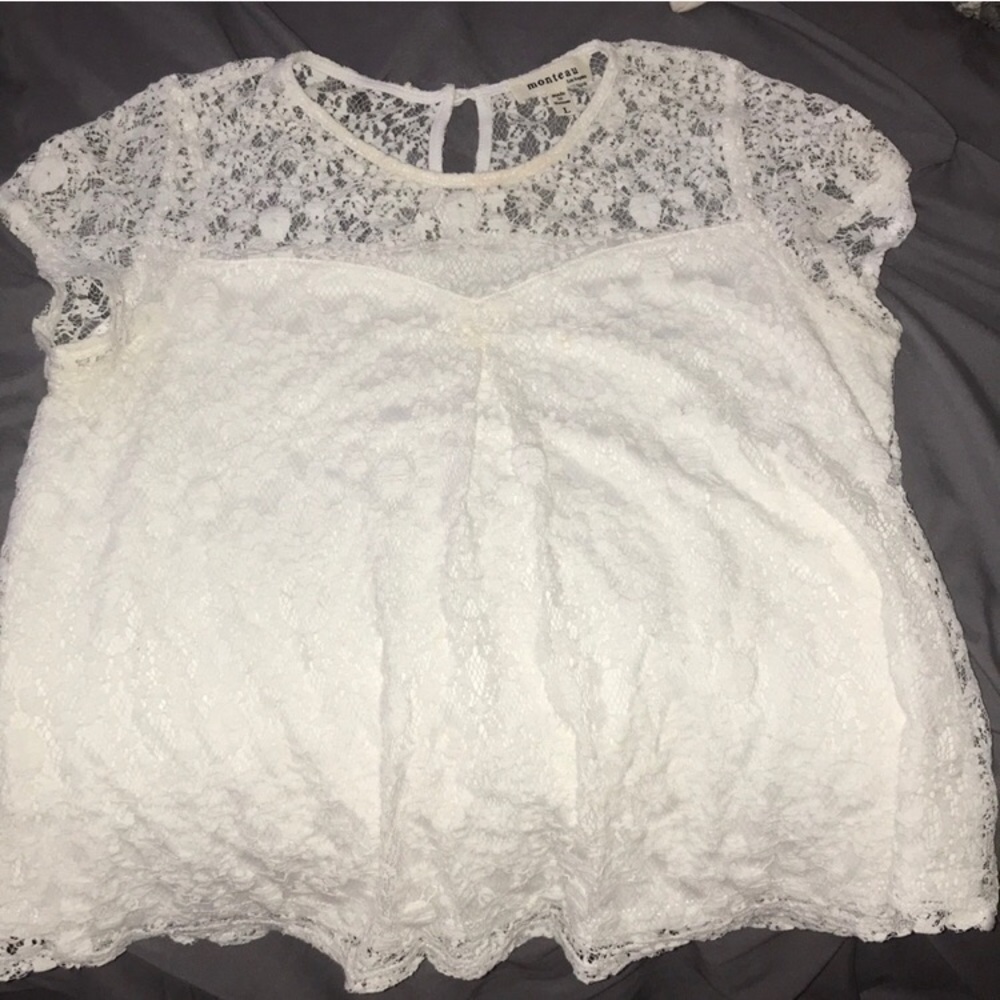 White lace shirt